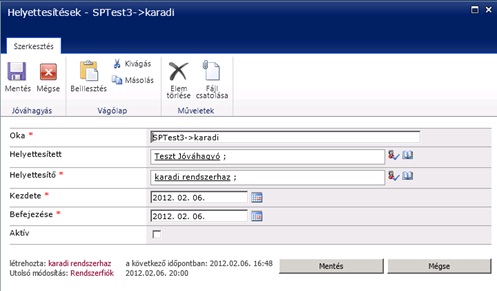 karaDox™ Számlaengedélyező 4 - 20. ábra: új helyettesítés felvitele